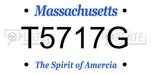 T5717G Massachusetts License Plate