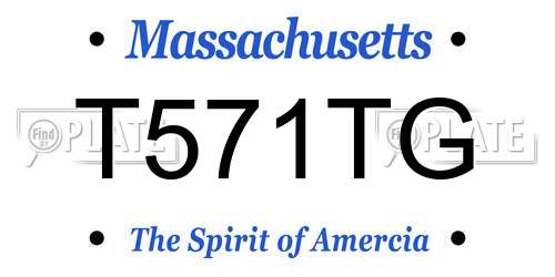 T571TG Massachusetts License Plate