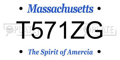 T571ZG Massachusetts License Plate