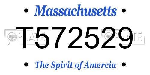 T572529 Massachusetts License Plate