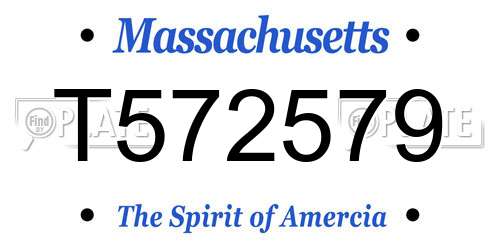 T572579 Massachusetts License Plate
