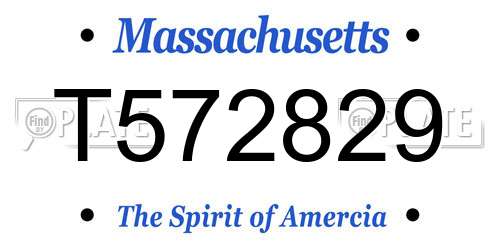 T572829 Massachusetts License Plate