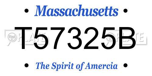 T57325B Massachusetts License Plate