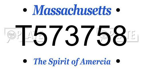 T573758 Massachusetts License Plate