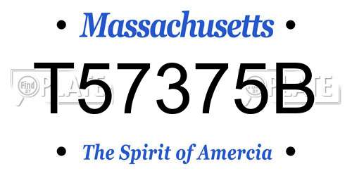T57375B Massachusetts License Plate