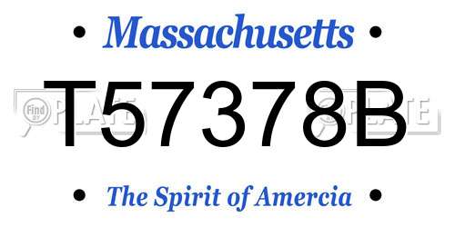 T57378B Massachusetts License Plate