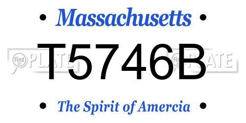 T5746B Massachusetts License Plate