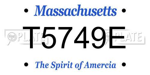 T5749E Massachusetts License Plate