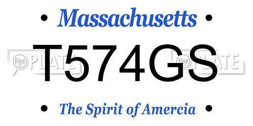 T574GS Massachusetts License Plate