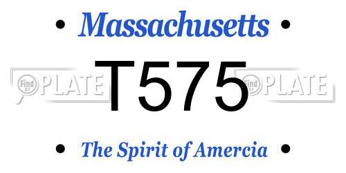 T575 Massachusetts License Plate