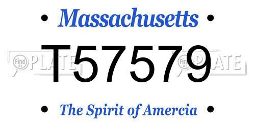 T57579 Massachusetts License Plate