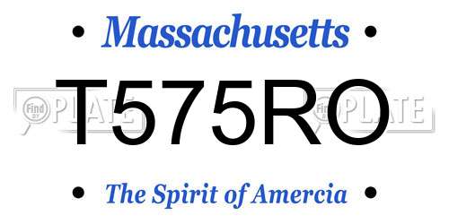 T575RO Massachusetts License Plate