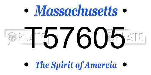 T57605 Massachusetts License Plate
