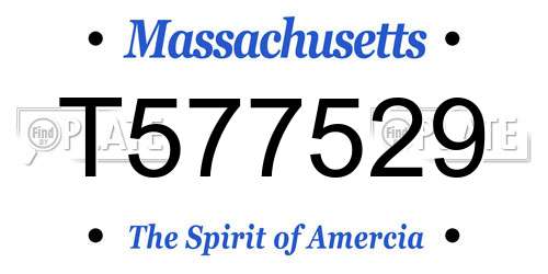 T577529 Massachusetts License Plate