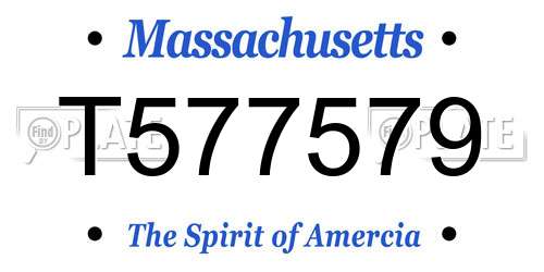 T577579 Massachusetts License Plate