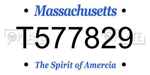 T577829 Massachusetts License Plate