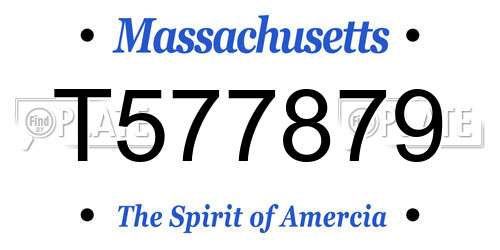 T577879 Massachusetts License Plate
