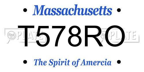 T578RO Massachusetts License Plate