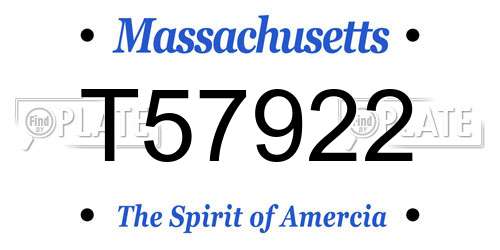 T57922 Massachusetts License Plate
