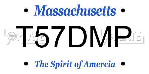 T57DMP Massachusetts License Plate