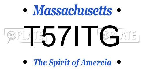 T57ITG Massachusetts License Plate