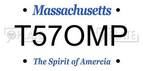 T57OMP Massachusetts License Plate
