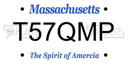 T57QMP Massachusetts License Plate