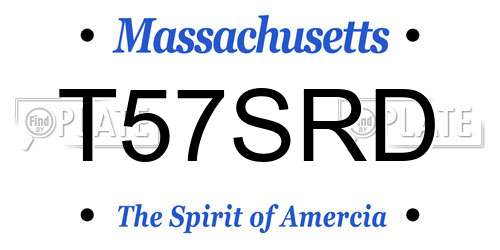 T57SRD Massachusetts License Plate