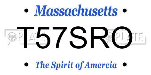 T57SRO Massachusetts License Plate