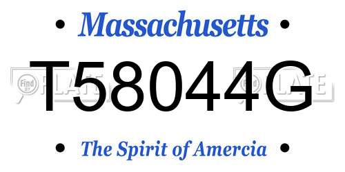 T58044G Massachusetts License Plate