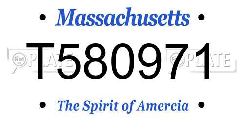 T580971 Massachusetts License Plate
