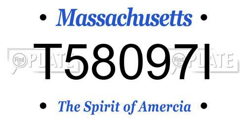 T58097I Massachusetts License Plate