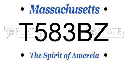 T583BZ Massachusetts License Plate