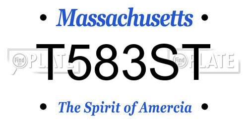 T583ST Massachusetts License Plate