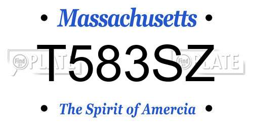 T583SZ Massachusetts License Plate