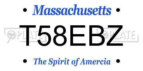 T58EBZ Massachusetts License Plate
