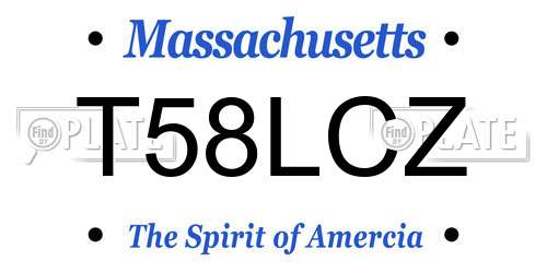 T58LCZ Massachusetts License Plate
