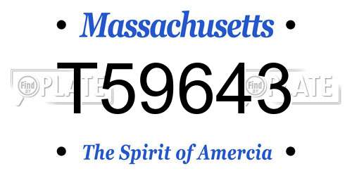 T59643 Massachusetts License Plate