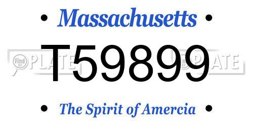 T59899 Massachusetts License Plate