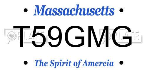 T59GMG Massachusetts License Plate