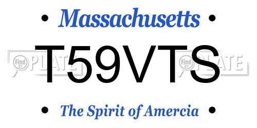 T59VTS Massachusetts License Plate