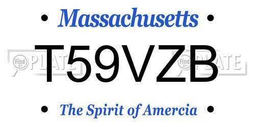 T59VZB Massachusetts License Plate