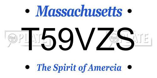 T59VZS Massachusetts License Plate
