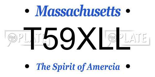 T59XLL Massachusetts License Plate