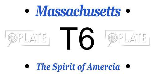 T6 Massachusetts License Plate
