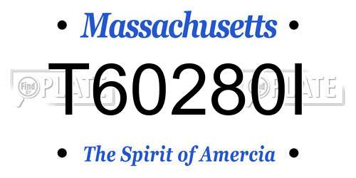 T60280I Massachusetts License Plate