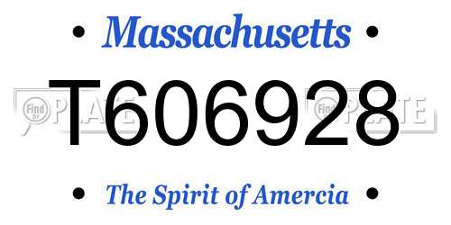 T606928 Massachusetts License Plate