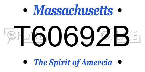 T60692B Massachusetts License Plate
