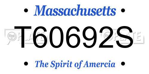 T60692S Massachusetts License Plate