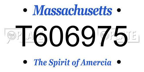 T606975 Massachusetts License Plate